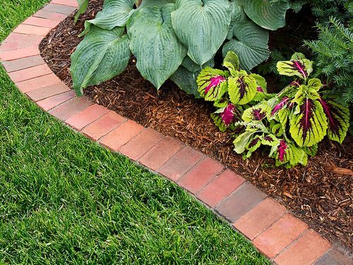 brick edging for a garden bed