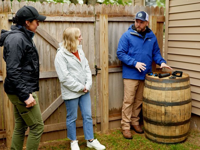 S22 E20: Jenn Nawada and Nathan Gilbert install a rain barrel