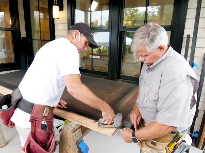 Jeff Sweenor and Tom Silva build a screened porch