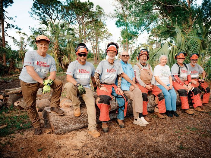 At my first op in Fort Myers, FL, I learned the ropes alongside five other Greyshirts as we cleared tree debris. The payoff: seeing how our progress buoyed the homeowners’ spirits.